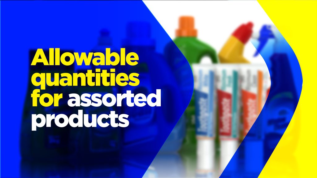 Allowable Quantities for Assorted Products