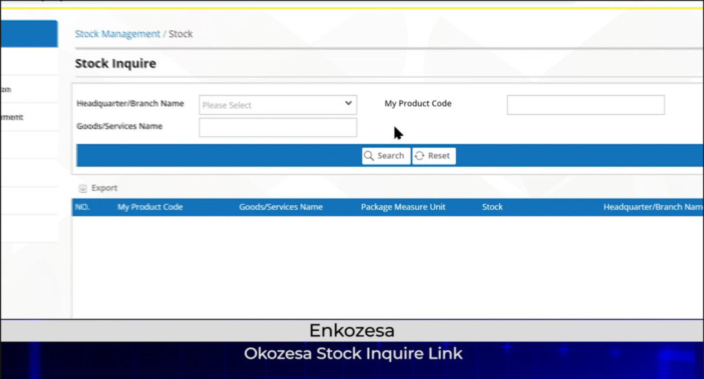 Okoseza Stock Inquire Link